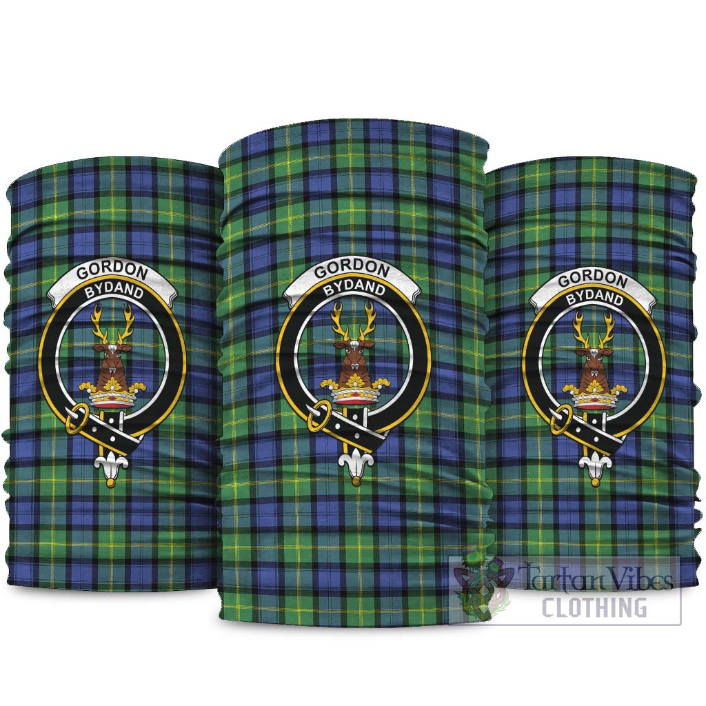 Gordon Old Ancient Tartan Neck Gaiters, Tartan Bandanas, Tartan Head Band with Family Crest