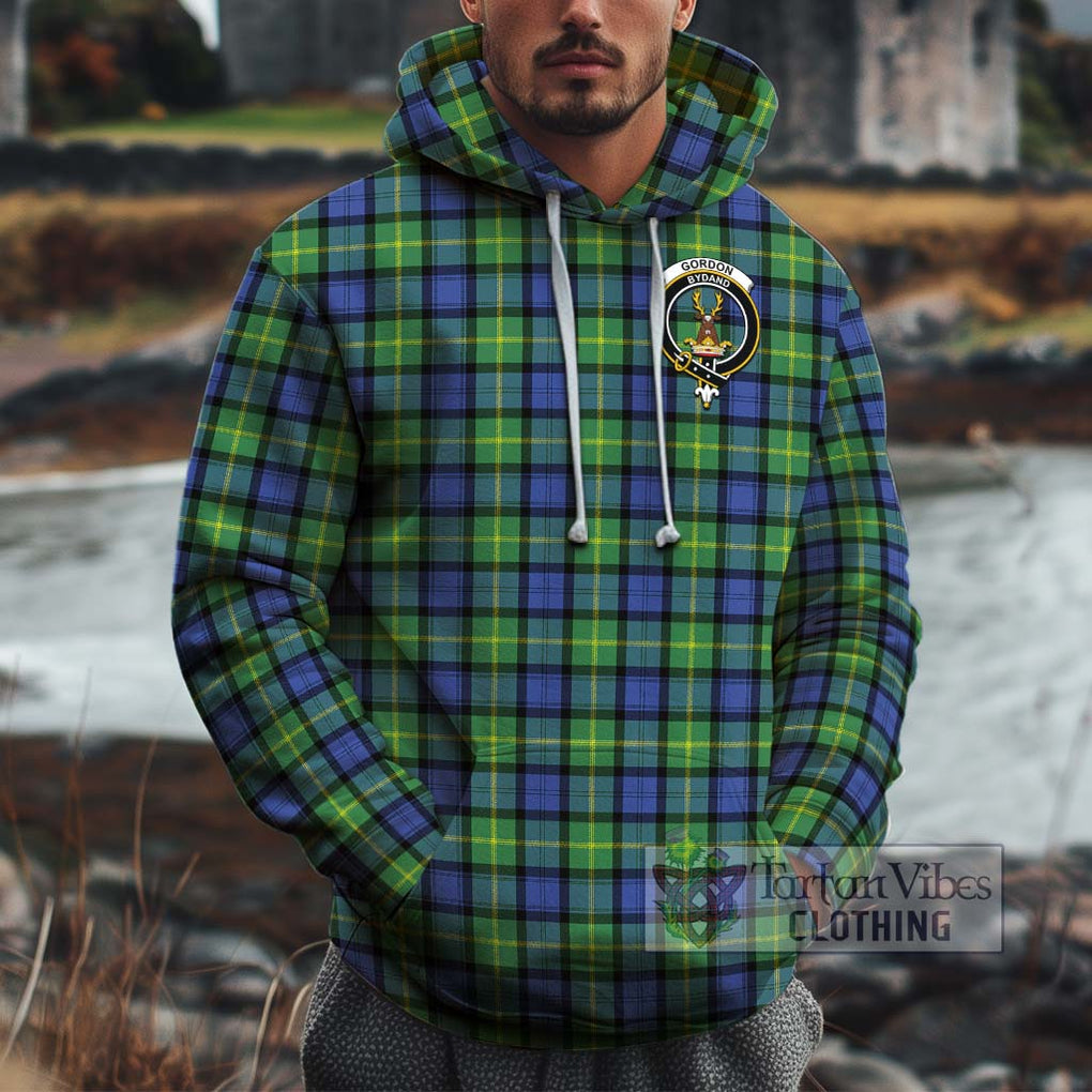 Gordon Old Ancient Tartan Cotton Hoodie with Family Crest Pullover Hoodie XS - Tartan Vibes Clothing