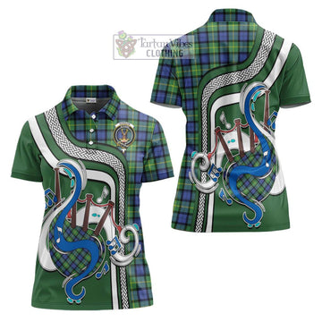 Gordon Old Ancient Tartan Women's Polo Shirt with Epic Bagpipe Style