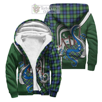 Gordon Old Ancient Tartan Sherpa Hoodie with Epic Bagpipe Style