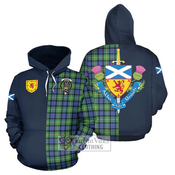 Gordon Old Ancient Tartan Hoodie Alba with Scottish Lion Royal Arm Half Style