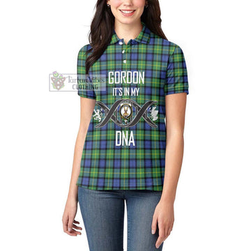 Gordon Old Ancient Tartan Women's Polo Shirt with Family Crest DNA In Me Style