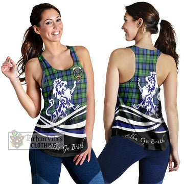 Gordon Old Ancient Tartan Women's Racerback Tanks with Alba Gu Brath Regal Lion Emblem