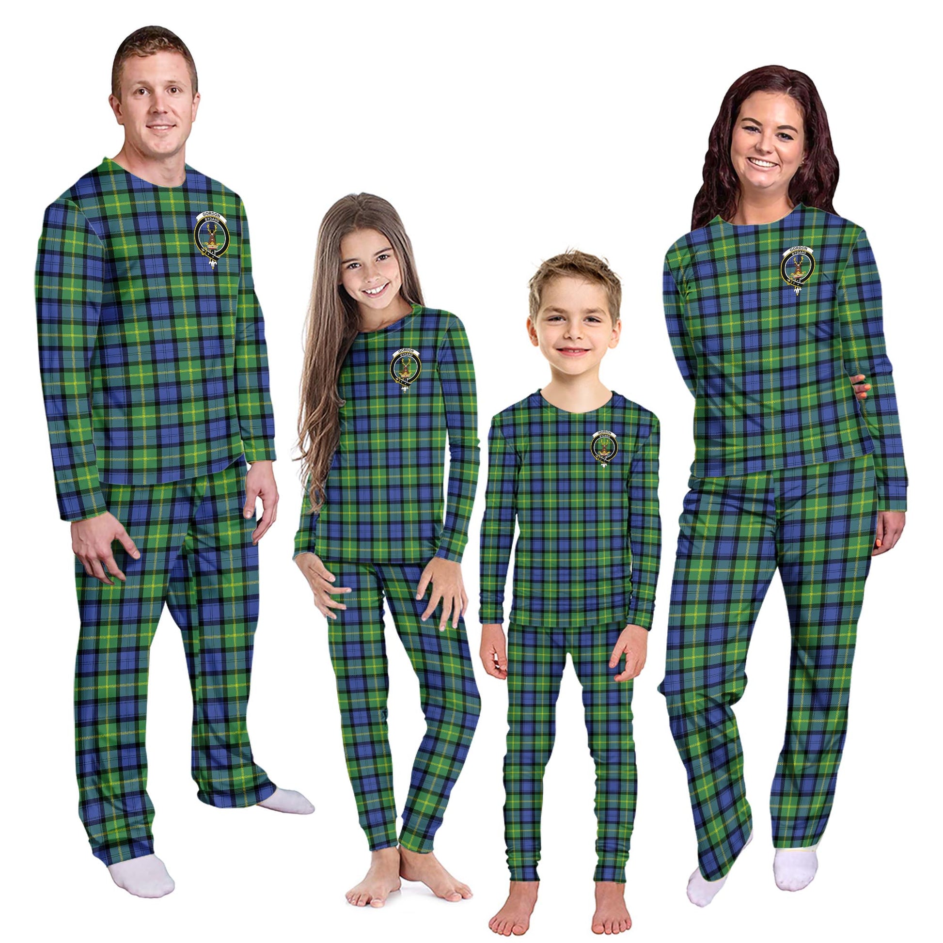 Gordon Old Ancient Tartan Pajamas Family Set with Family Crest Kid - Tartan Vibes Clothing