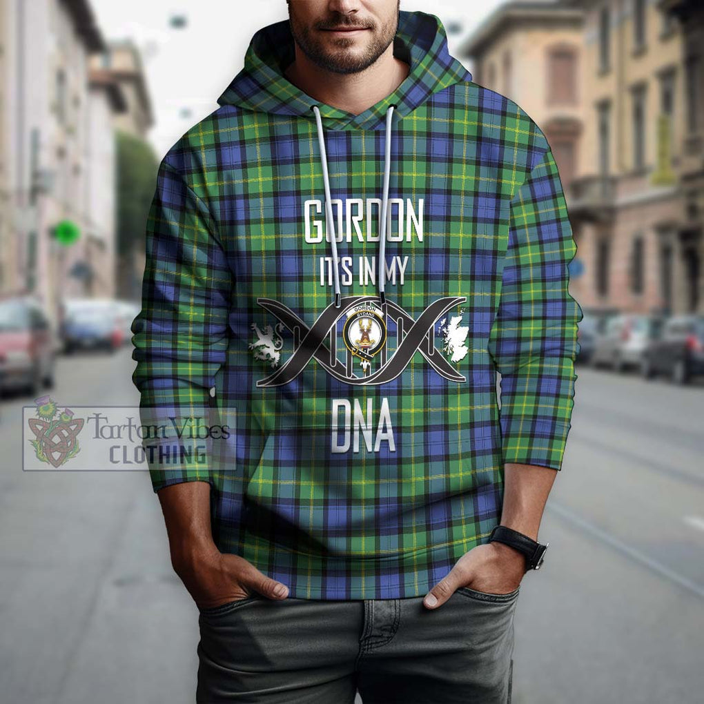 Gordon Old Ancient Tartan Hoodie with Family Crest DNA In Me Style Pullover Hoodie - Tartanvibesclothing Shop