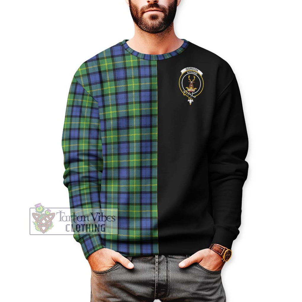 Gordon Old Ancient Tartan Sweatshirt with Family Crest and Half Of Me Style Unisex - Tartanvibesclothing Shop