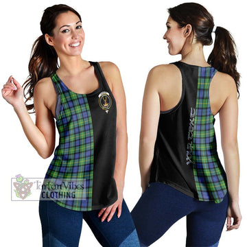 Gordon Old Ancient Tartan Women's Racerback Tanks with Family Crest and Half Of Me Style