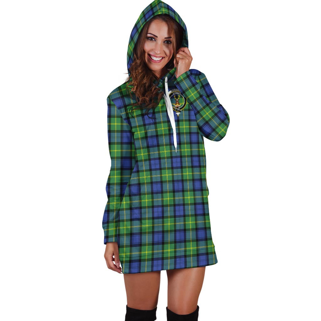 Gordon Old Ancient Tartan Hoodie Dress with Family Crest - Tartan Vibes Clothing