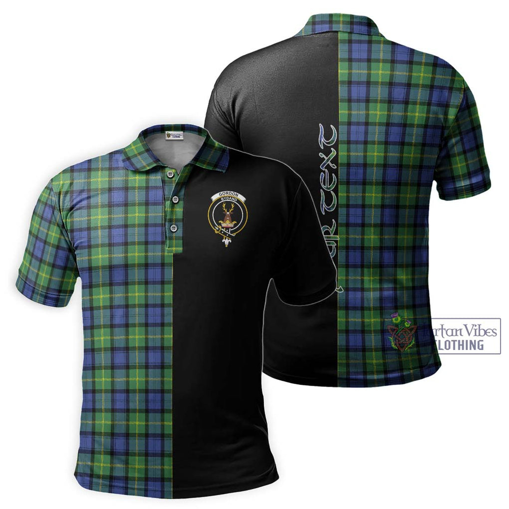 Gordon Old Ancient Tartan Polo Shirt with Family Crest and Half Of Me Style Kid - Tartanvibesclothing Shop