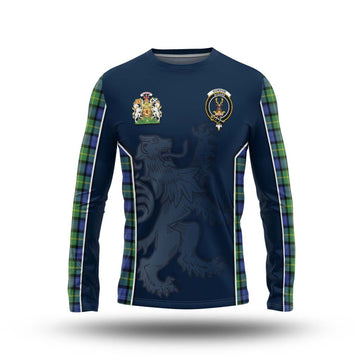 Gordon Old Ancient Tartan Long Sleeve T-Shirt with Family Crest and Lion Rampant Vibes Sport Style