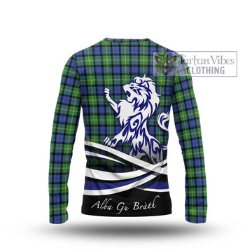 Gordon Old Ancient Tartan Long Sleeve T-Shirt with Alba Gu Brath Regal Lion Emblem