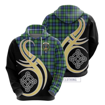 Gordon Old Ancient Tartan Hoodie with Family Crest and Celtic Symbol Style