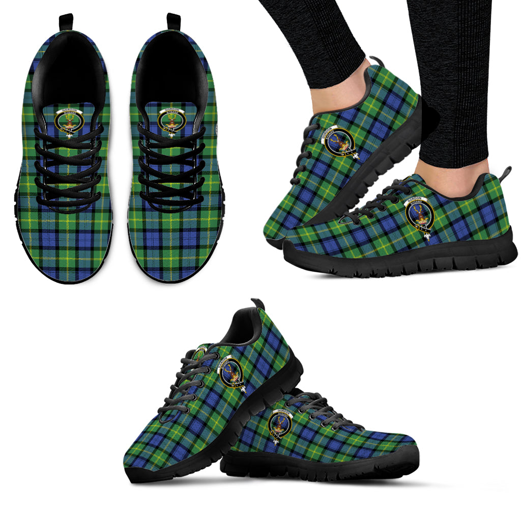 Gordon Old Ancient Tartan Sneakers with Family Crest - Tartan Vibes Clothing