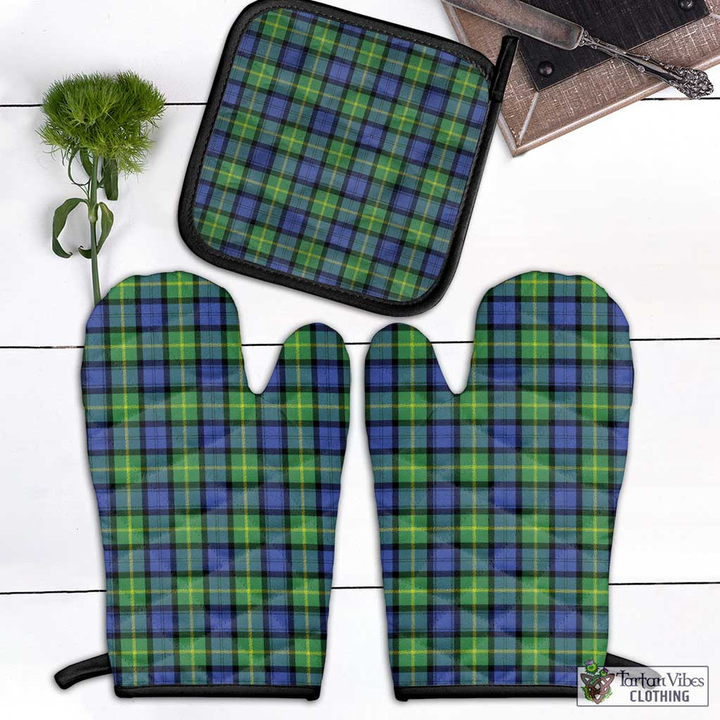 Gordon Old Ancient Tartan Combo Oven Mitt & Pot-Holder Combo 1 Oven Mitt & 1 Pot-Holder Black - Tartan Vibes Clothing