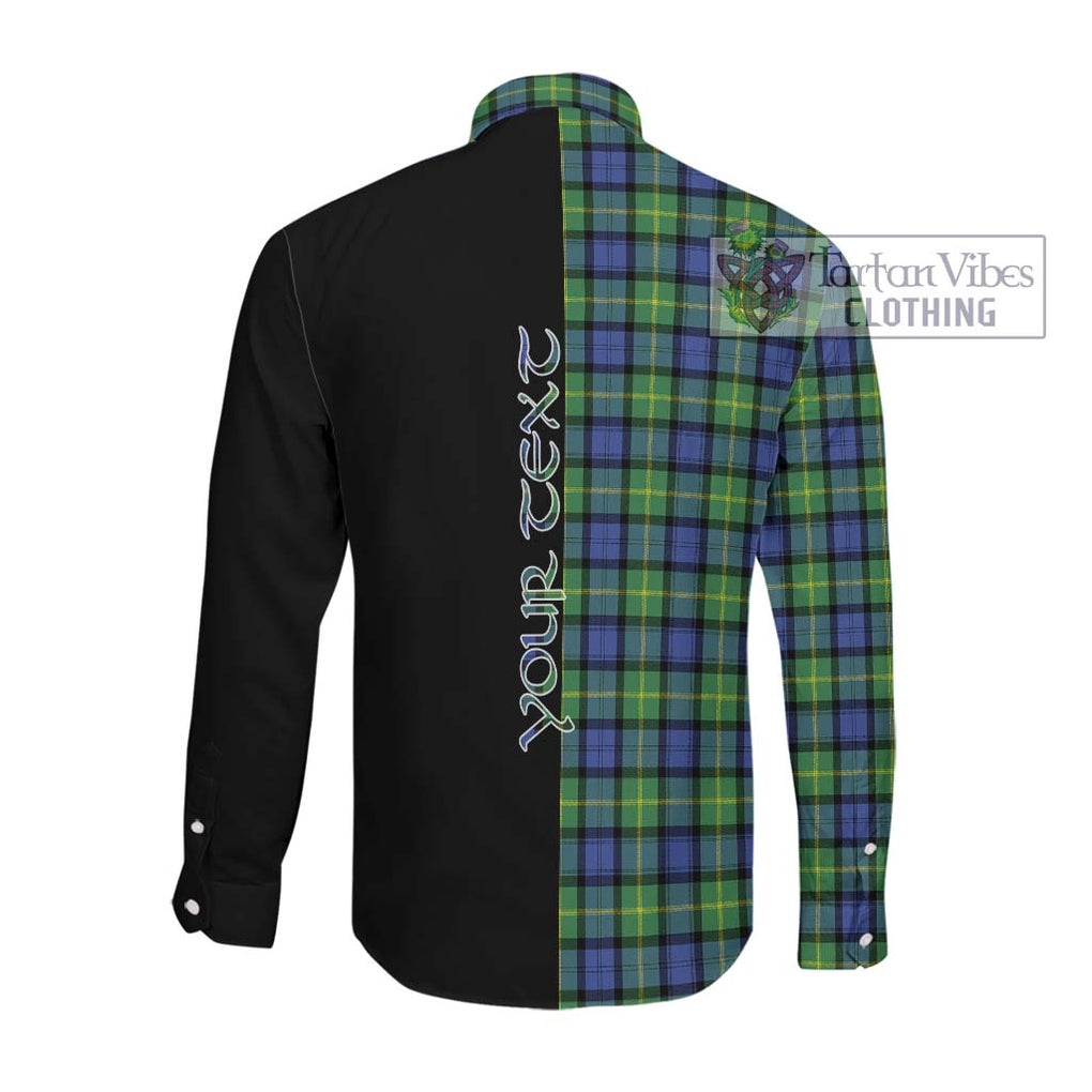 Gordon Old Ancient Tartan Long Sleeve Button Shirt with Family Crest and Half Of Me Style Men's Shirt - Tartanvibesclothing Shop