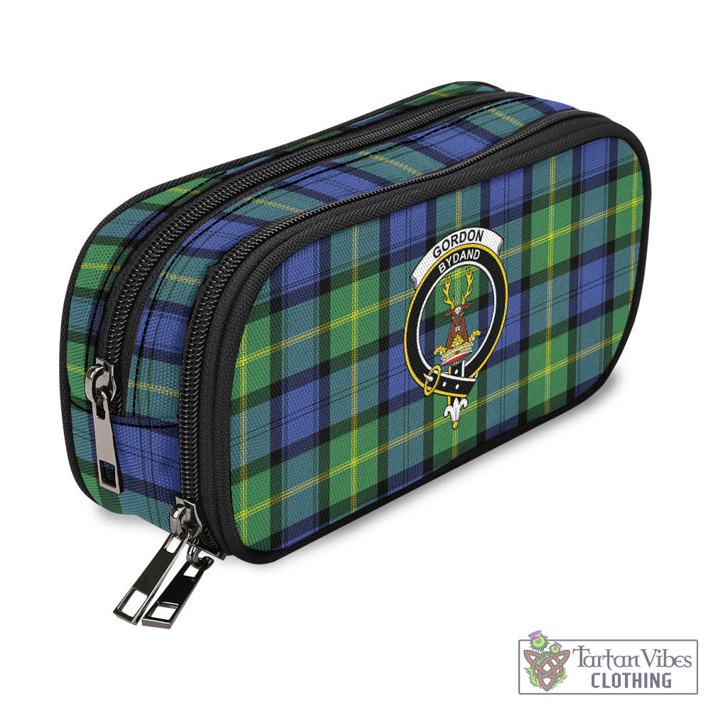 Tartan Vibes Clothing Gordon Old Ancient Tartan Pen and Pencil Case with Family Crest