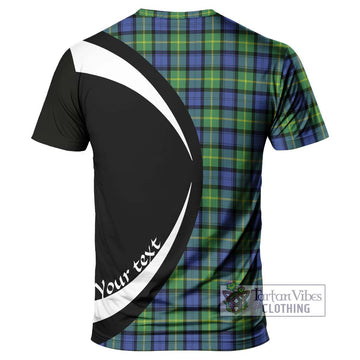 Gordon Old Ancient Tartan T-Shirt with Family Crest Circle Style