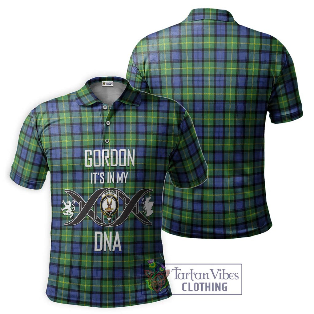 Gordon Old Ancient Tartan Polo Shirt with Family Crest DNA In Me Style - Tartanvibesclothing Shop