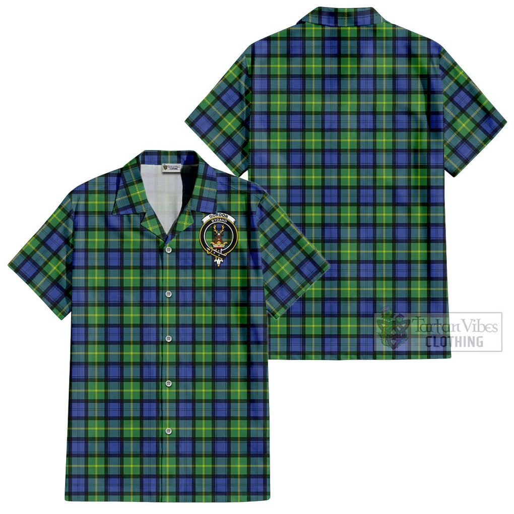 Gordon Old Ancient Tartan Cotton Hawaiian Shirt with Family Crest Kid - Tartan Vibes Clothing