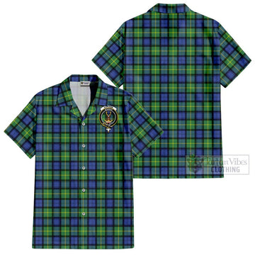 Gordon Old Ancient Tartan Cotton Hawaiian Shirt with Family Crest