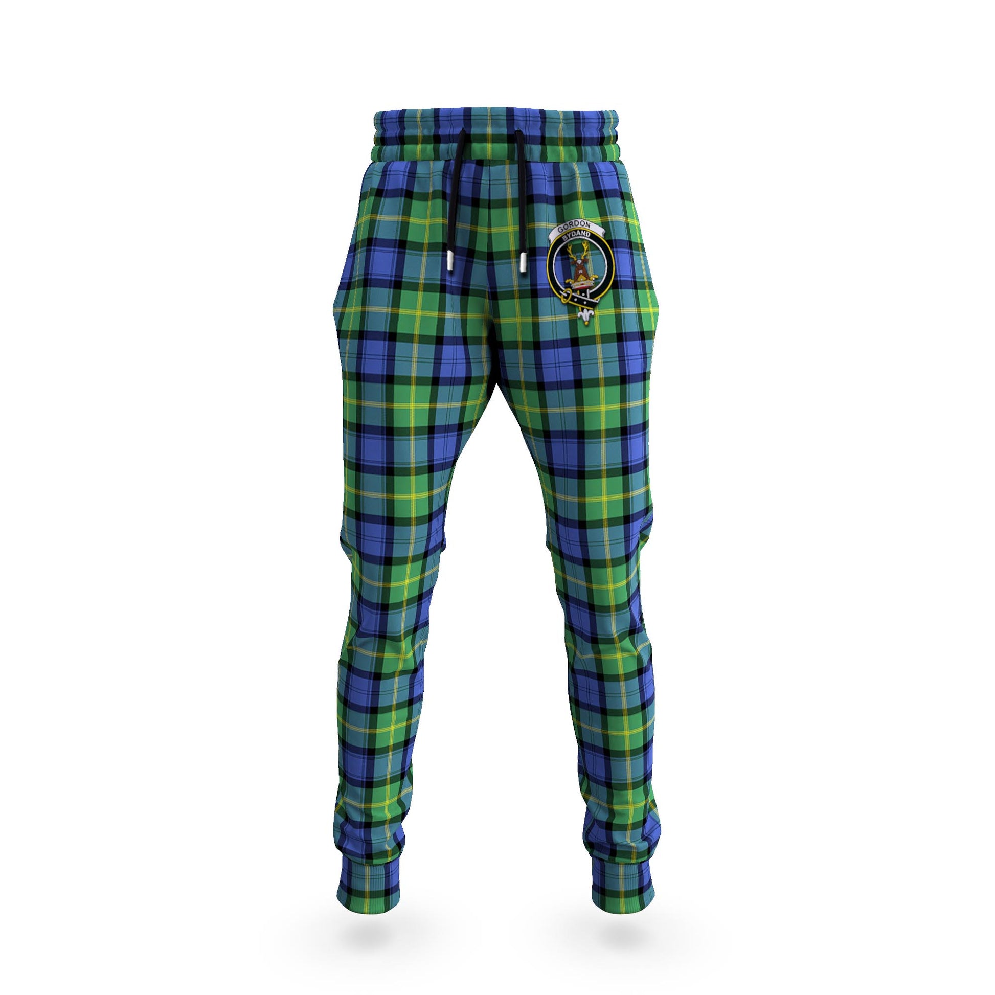 Gordon Old Ancient Tartan Joggers Pants with Family Crest 5XL - Tartan Vibes Clothing