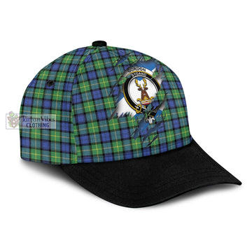 Gordon Old Ancient Tartan Classic Cap with Family Crest In Me Style