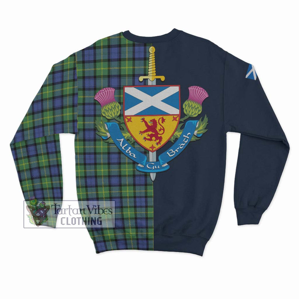 Tartan Vibes Clothing Gordon Old Ancient Tartan Sweatshirt with Scottish Lion Royal Arm Half Style