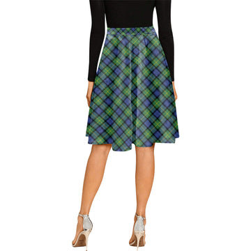 Gordon Old Ancient Tartan Melete Pleated Midi Skirt