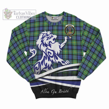 Gordon Old Ancient Tartan Sweatshirt with Alba Gu Brath Regal Lion Emblem