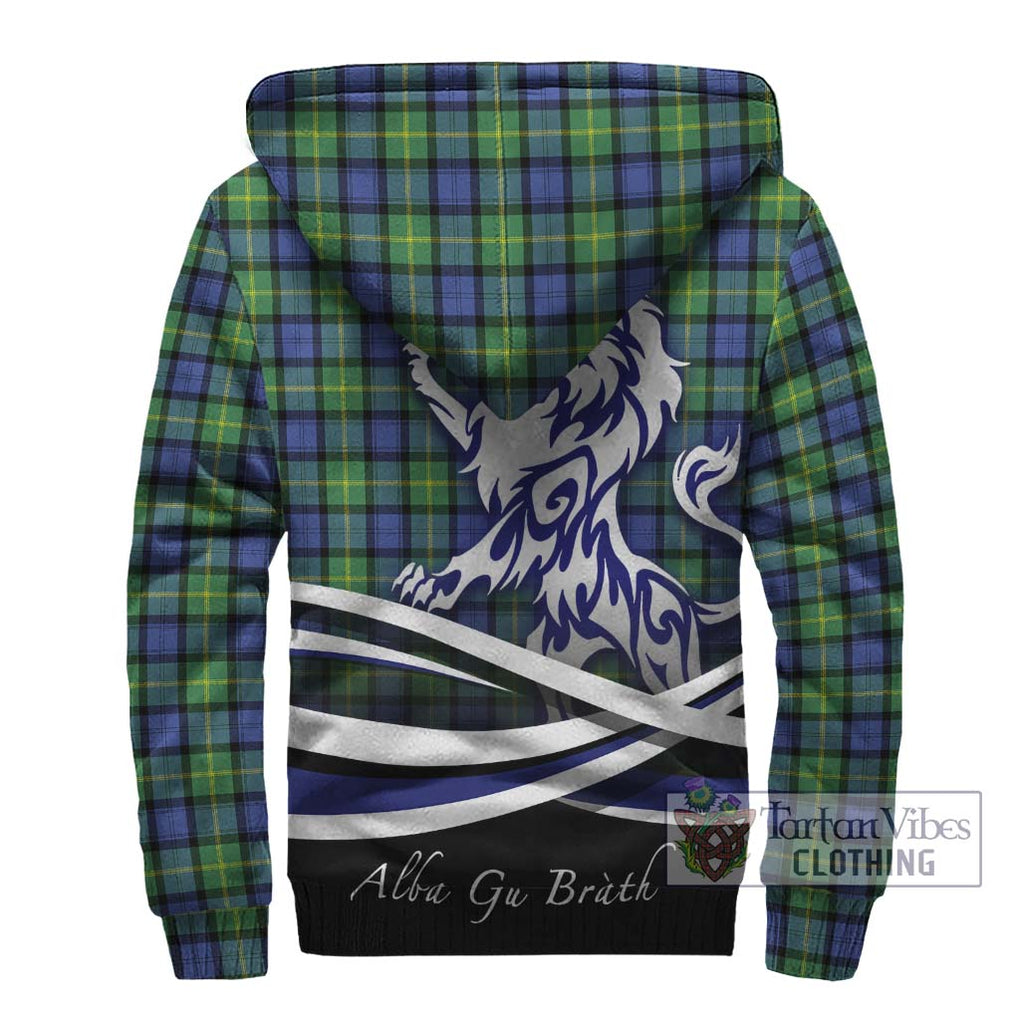 Gordon Old Ancient Tartan Sherpa Hoodie with Alba Gu Brath Regal Lion Emblem - Tartanvibesclothing Shop