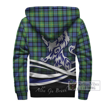 Gordon Old Ancient Tartan Sherpa Hoodie with Alba Gu Brath Regal Lion Emblem