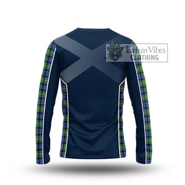 Gordon Old Ancient Tartan Long Sleeve T-Shirt with Family Crest and Lion Rampant Vibes Sport Style