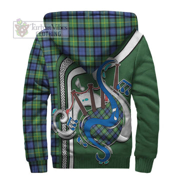 Gordon Old Ancient Tartan Sherpa Hoodie with Epic Bagpipe Style