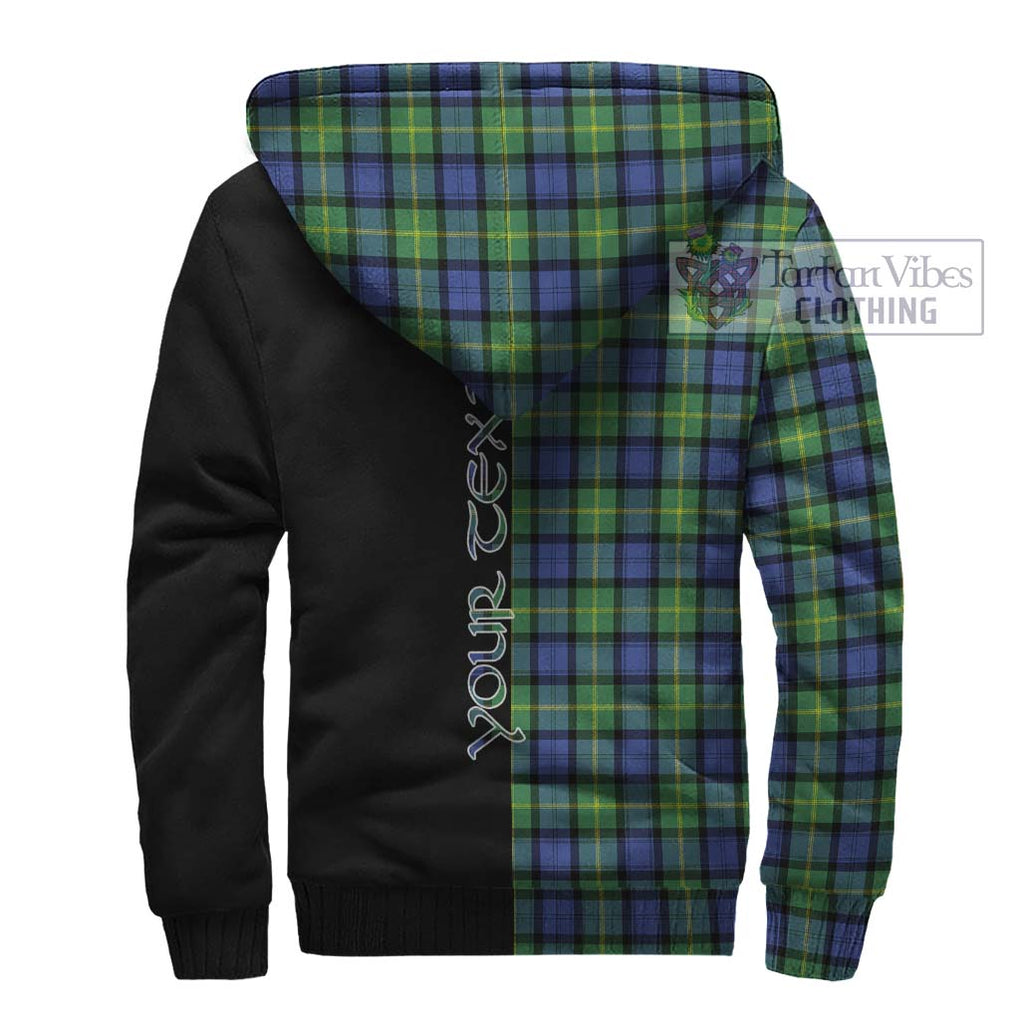 Gordon Old Ancient Tartan Sherpa Hoodie with Family Crest and Half Of Me Style - Tartanvibesclothing Shop