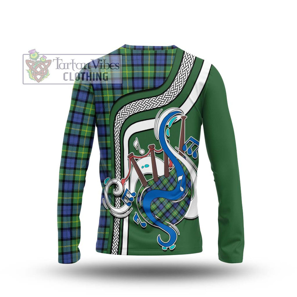 Tartan Vibes Clothing Gordon Old Ancient Tartan Long Sleeve T-Shirt with Epic Bagpipe Style