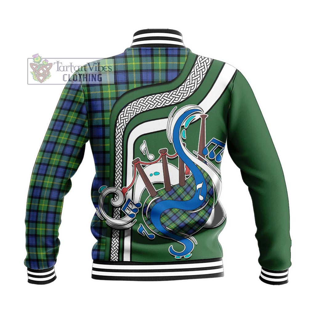 Tartan Vibes Clothing Gordon Old Ancient Tartan Baseball Jacket with Epic Bagpipe Style