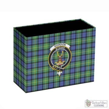 Gordon Old Ancient Tartan Pen Holder with Family Crest