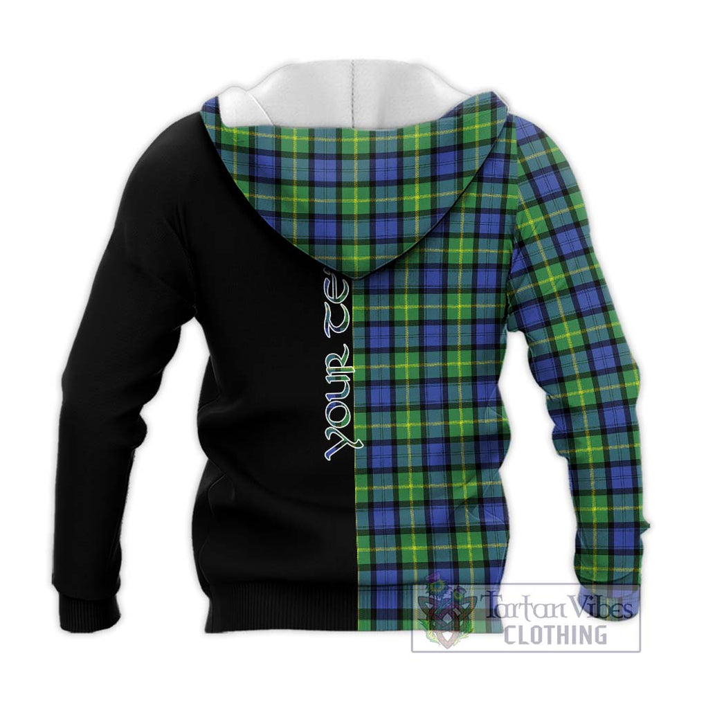 Gordon Old Ancient Tartan Knitted Hoodie with Family Crest and Half Of Me Style - Tartanvibesclothing Shop