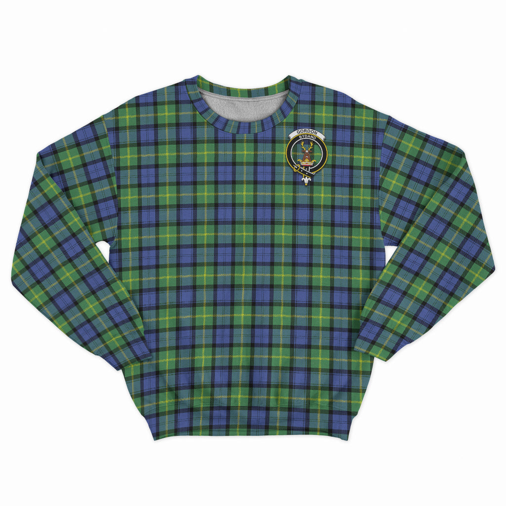 Gordon Old Ancient Tartan Sweatshirt with Family Crest - Tartan Vibes Clothing