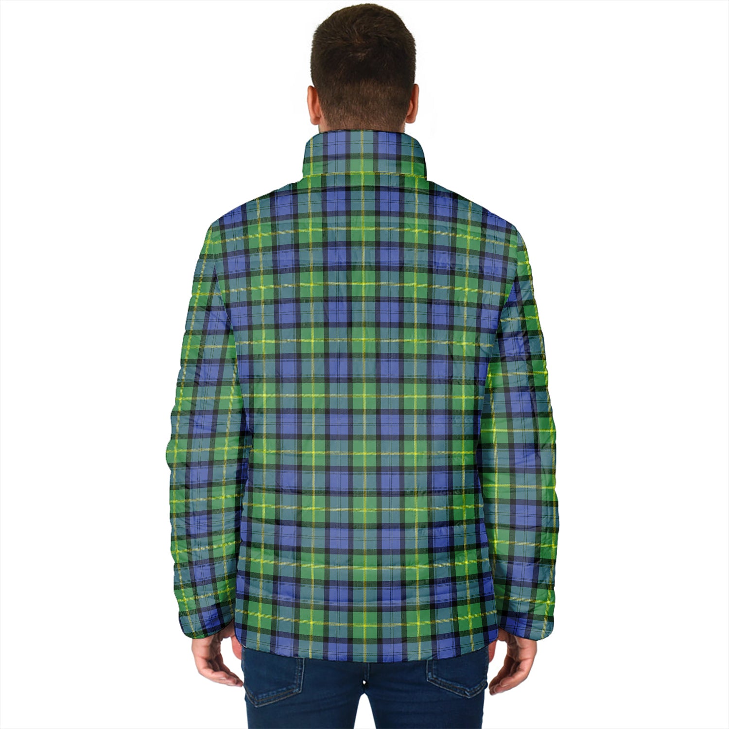 Gordon Old Ancient Tartan Padded Jacket with Family Crest - Tartan Vibes Clothing