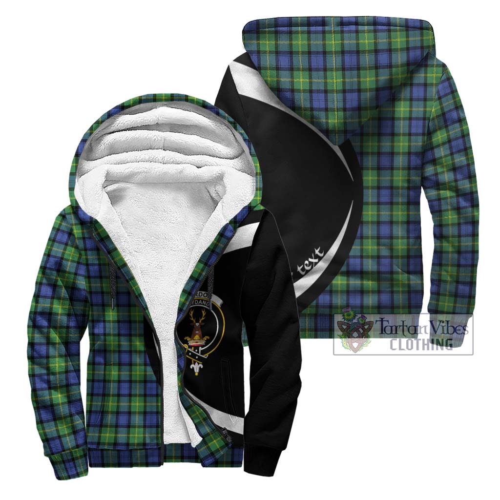 Gordon Old Ancient Tartan Sherpa Hoodie with Family Crest Circle Style Unisex - Tartan Vibes Clothing