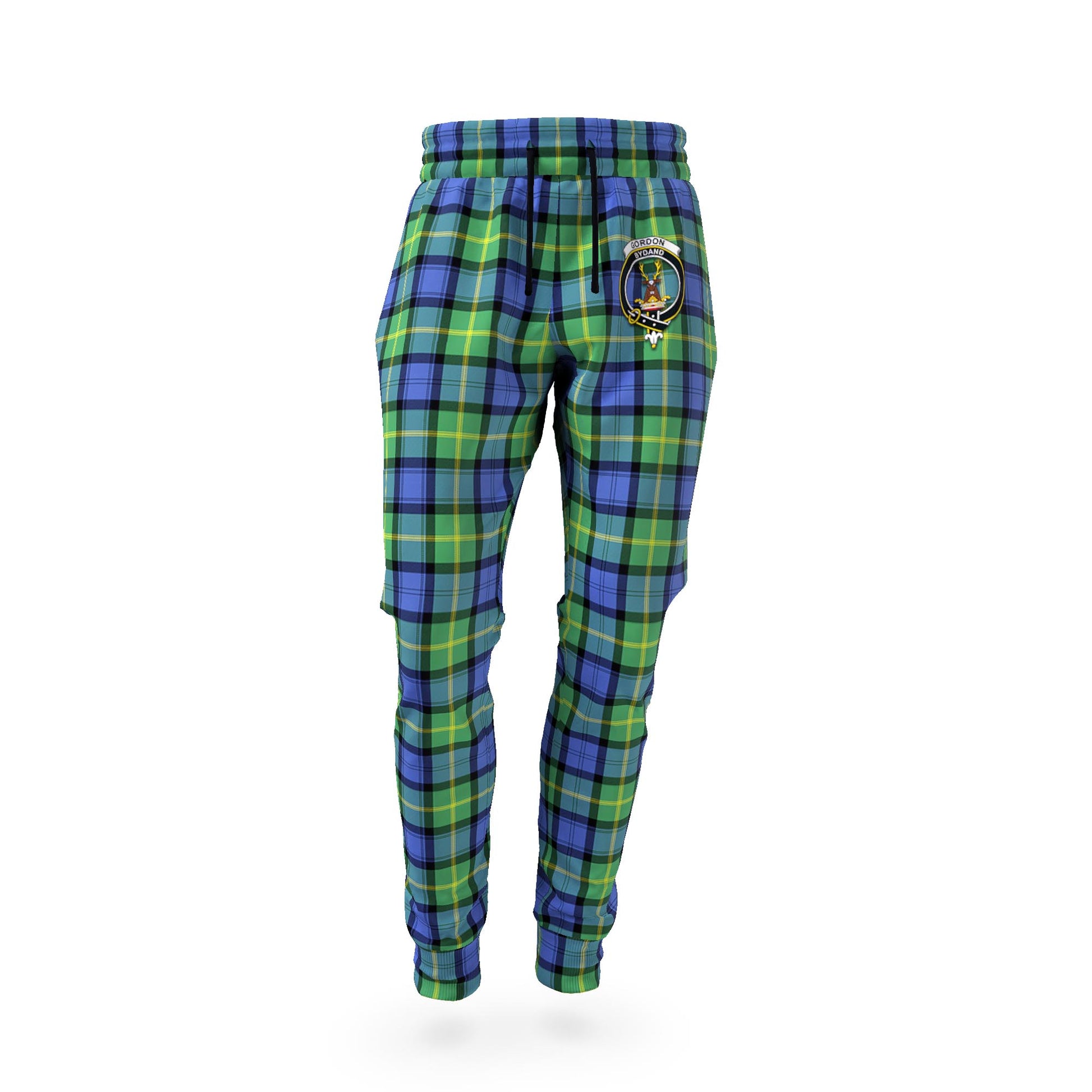 Gordon Old Ancient Tartan Joggers Pants with Family Crest - Tartan Vibes Clothing