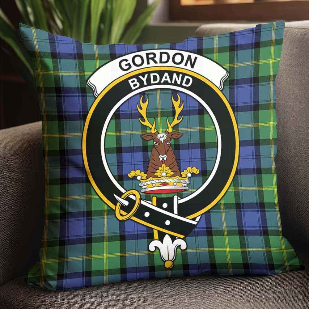 Gordon Old Ancient Tartan Pillow Cover with Family Crest - Tartanvibesclothing