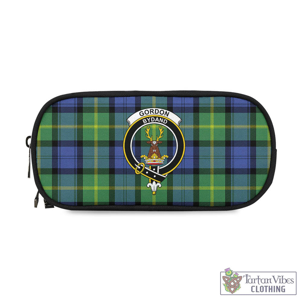 Tartan Vibes Clothing Gordon Old Ancient Tartan Pen and Pencil Case with Family Crest