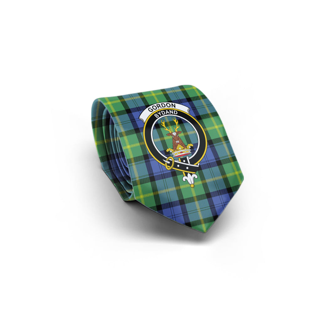 Gordon Old Ancient Tartan Classic Necktie with Family Crest - Tartan Vibes Clothing