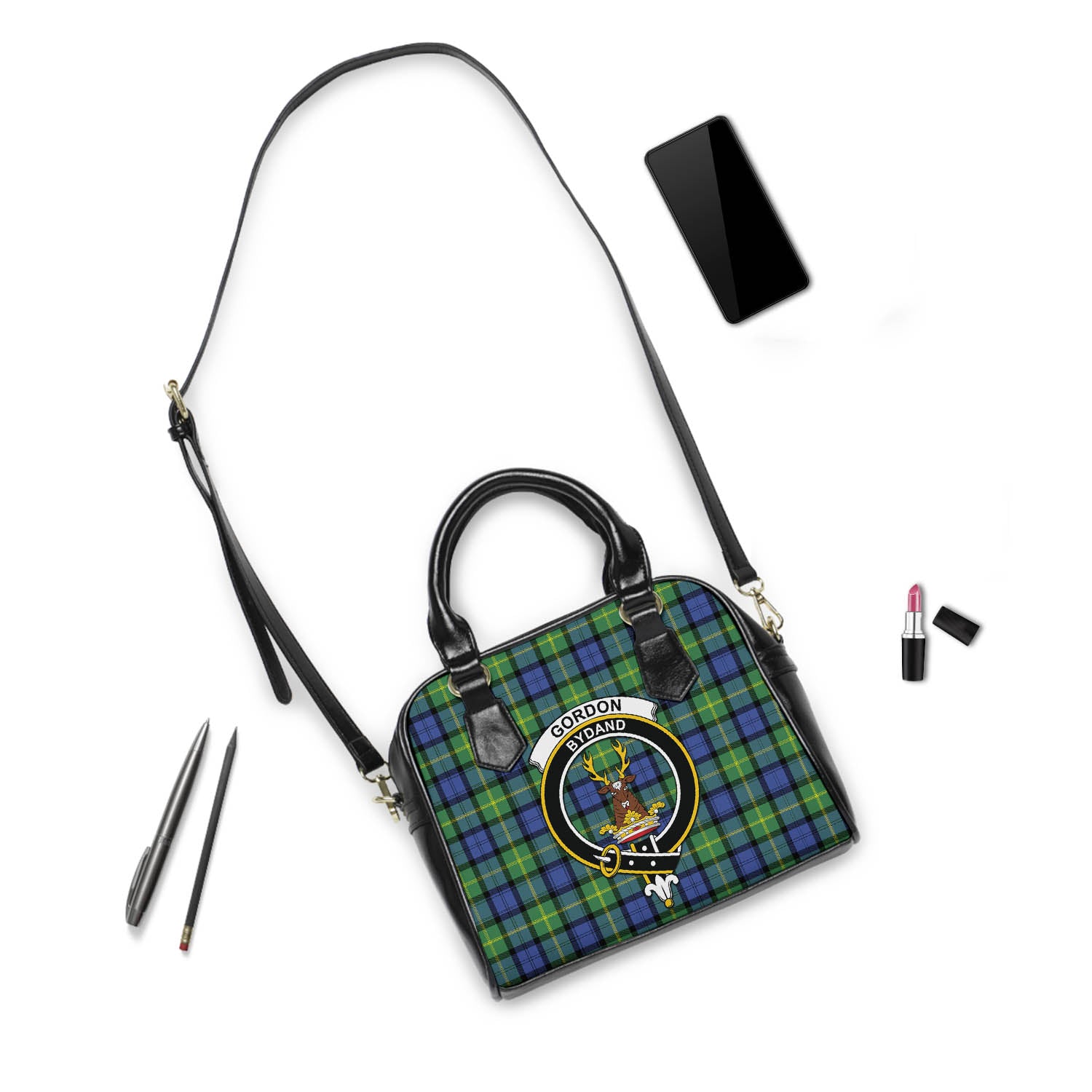 Gordon Old Ancient Tartan Shoulder Handbags with Family Crest - Tartanvibesclothing