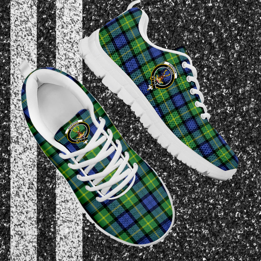 Gordon Old Ancient Tartan Sneakers with Family Crest - Tartan Vibes Clothing