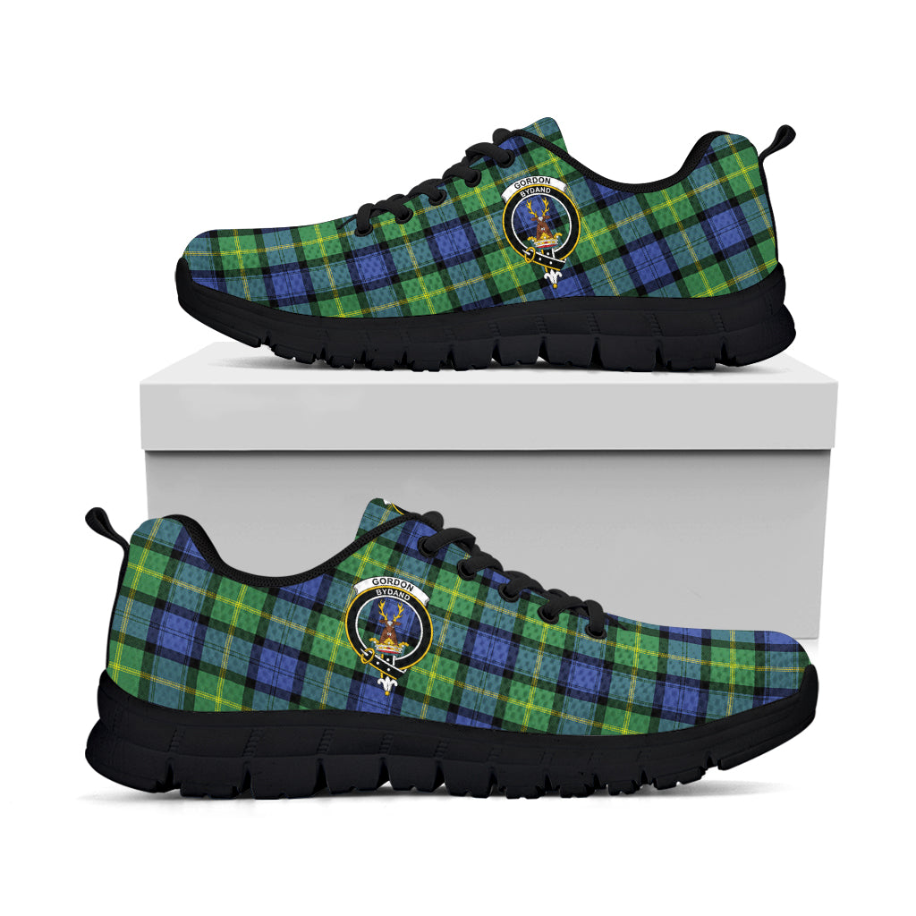 Gordon Old Ancient Tartan Sneakers with Family Crest - Tartan Vibes Clothing