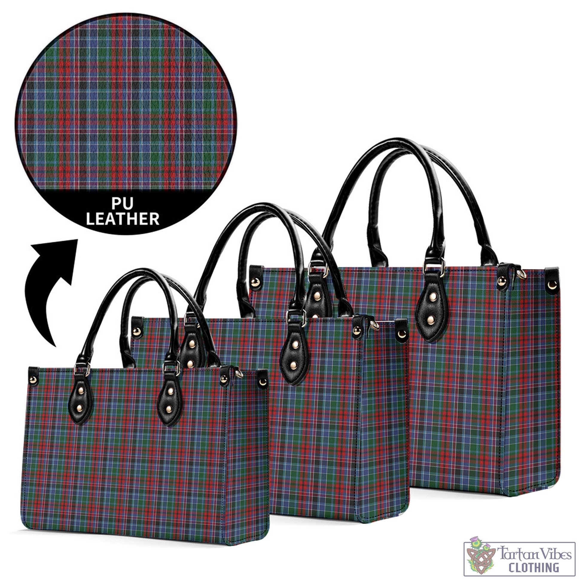 Tartan Vibes Clothing Gordon Red Tartan Luxury Leather Handbags