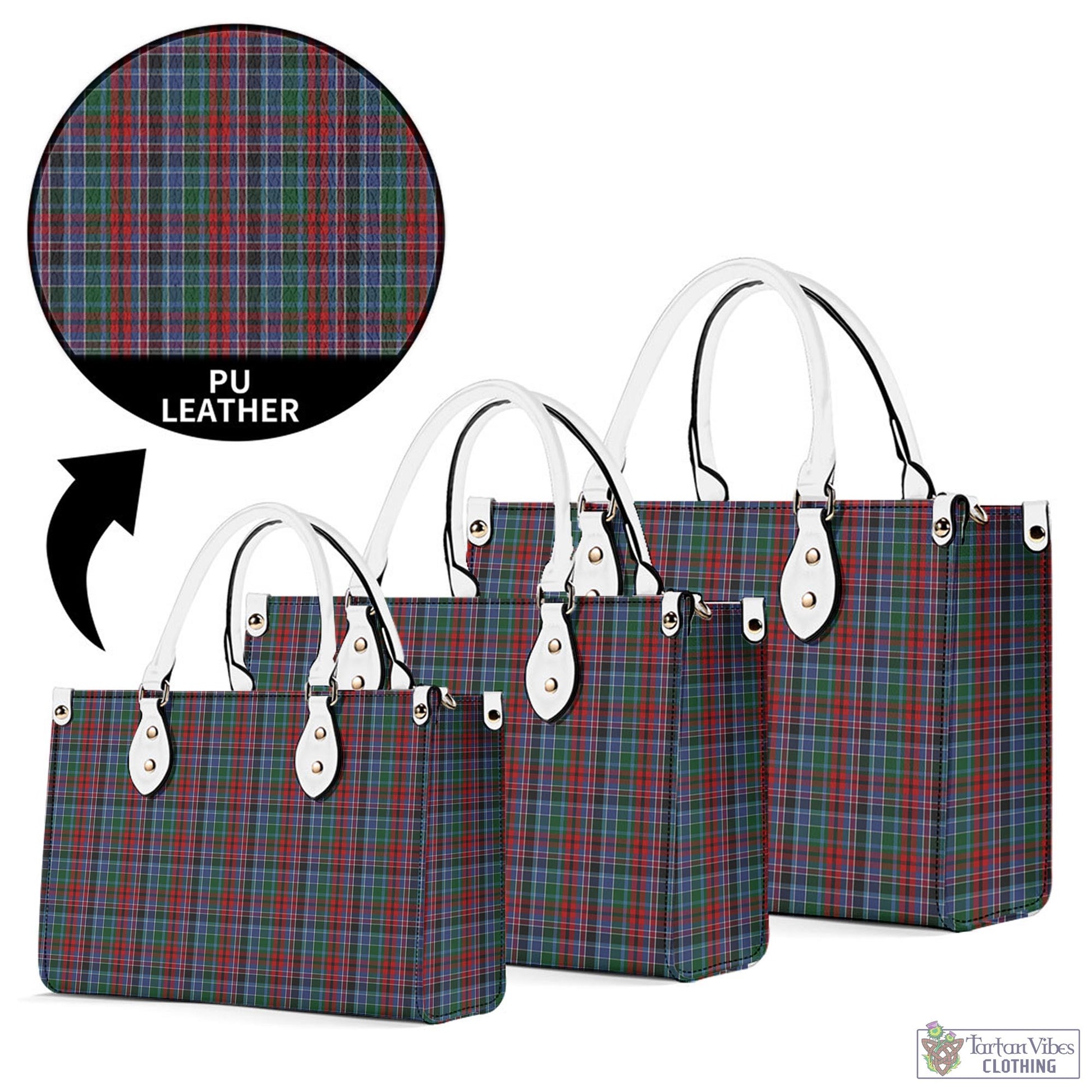 Tartan Vibes Clothing Gordon Red Tartan Luxury Leather Handbags